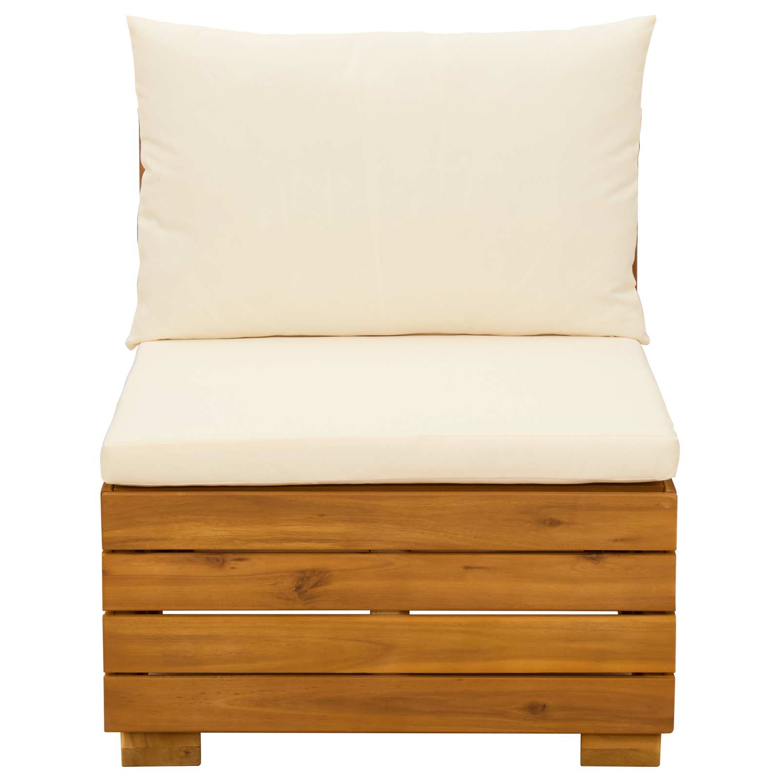 Garten-Lounge-Set mit Kissen 2 Stück Braun Massivholz Akazie