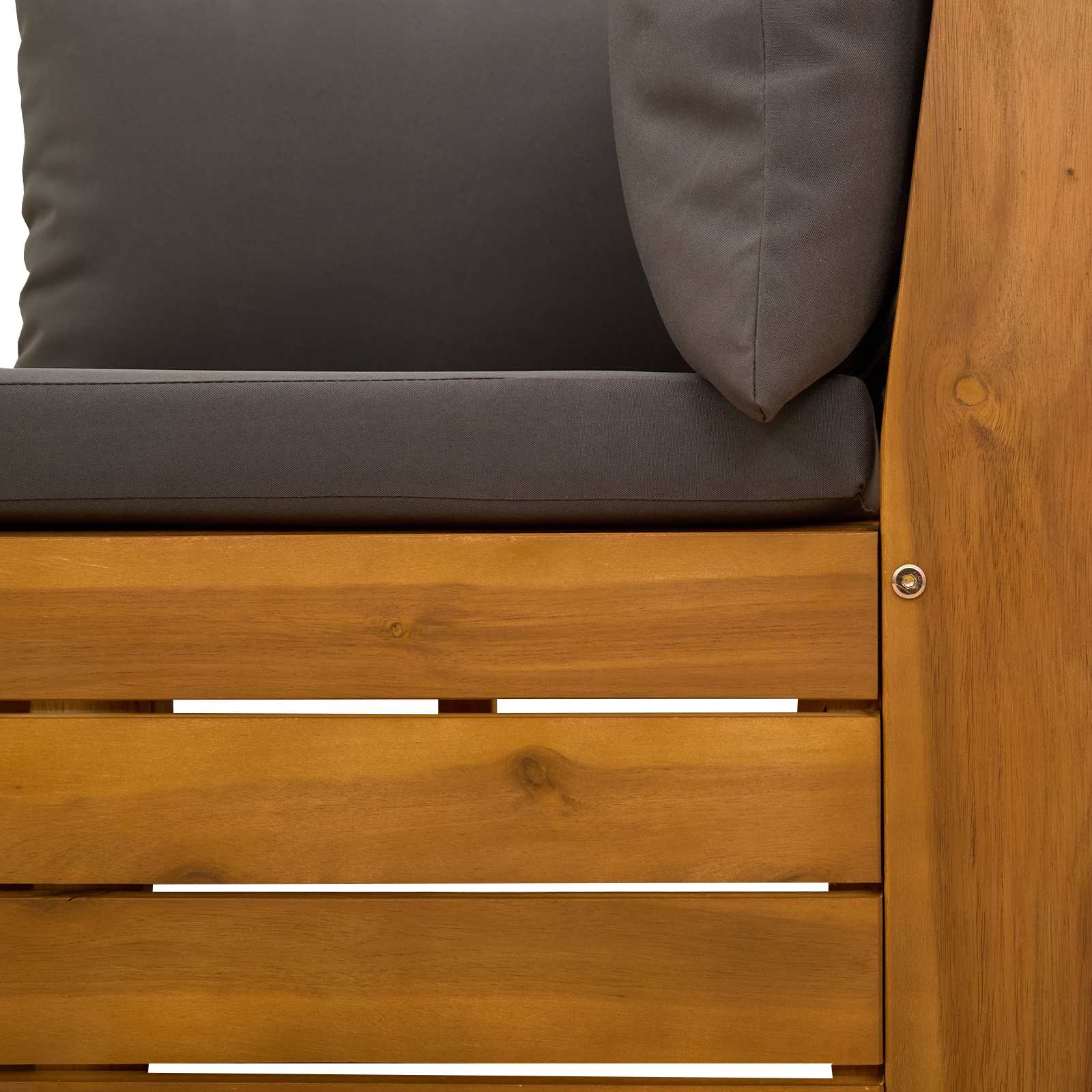 Garten-Lounge-Set mit Kissen 2 Stück Braun Massivholz Akazie