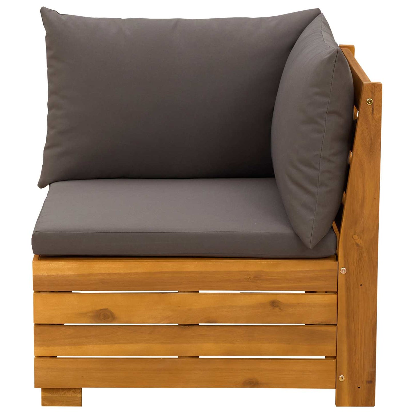 Garten-Lounge-Set mit Kissen 2 Stück Braun Massivholz Akazie