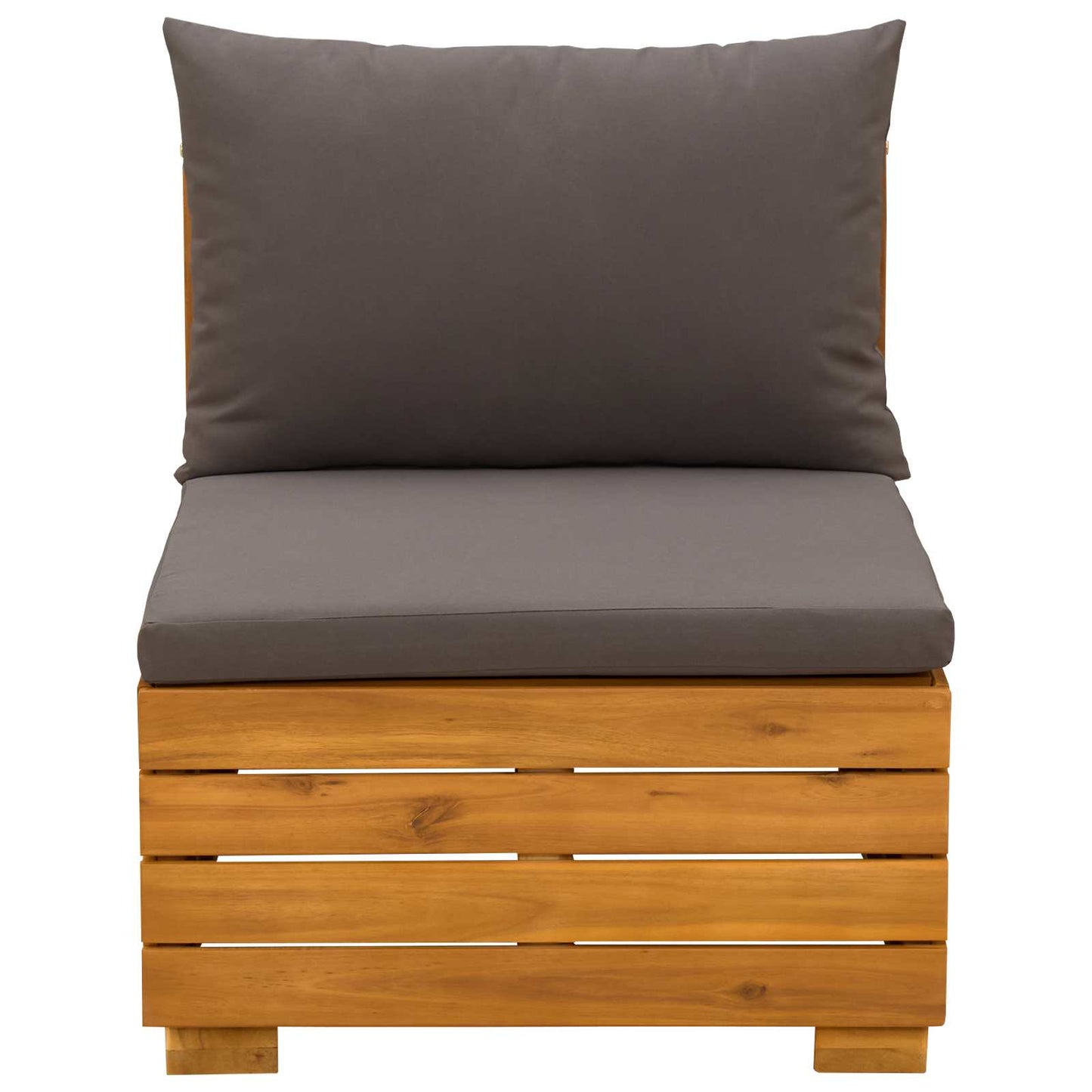 Garten-Lounge-Set mit Kissen 2 Stück Braun Massivholz Akazie