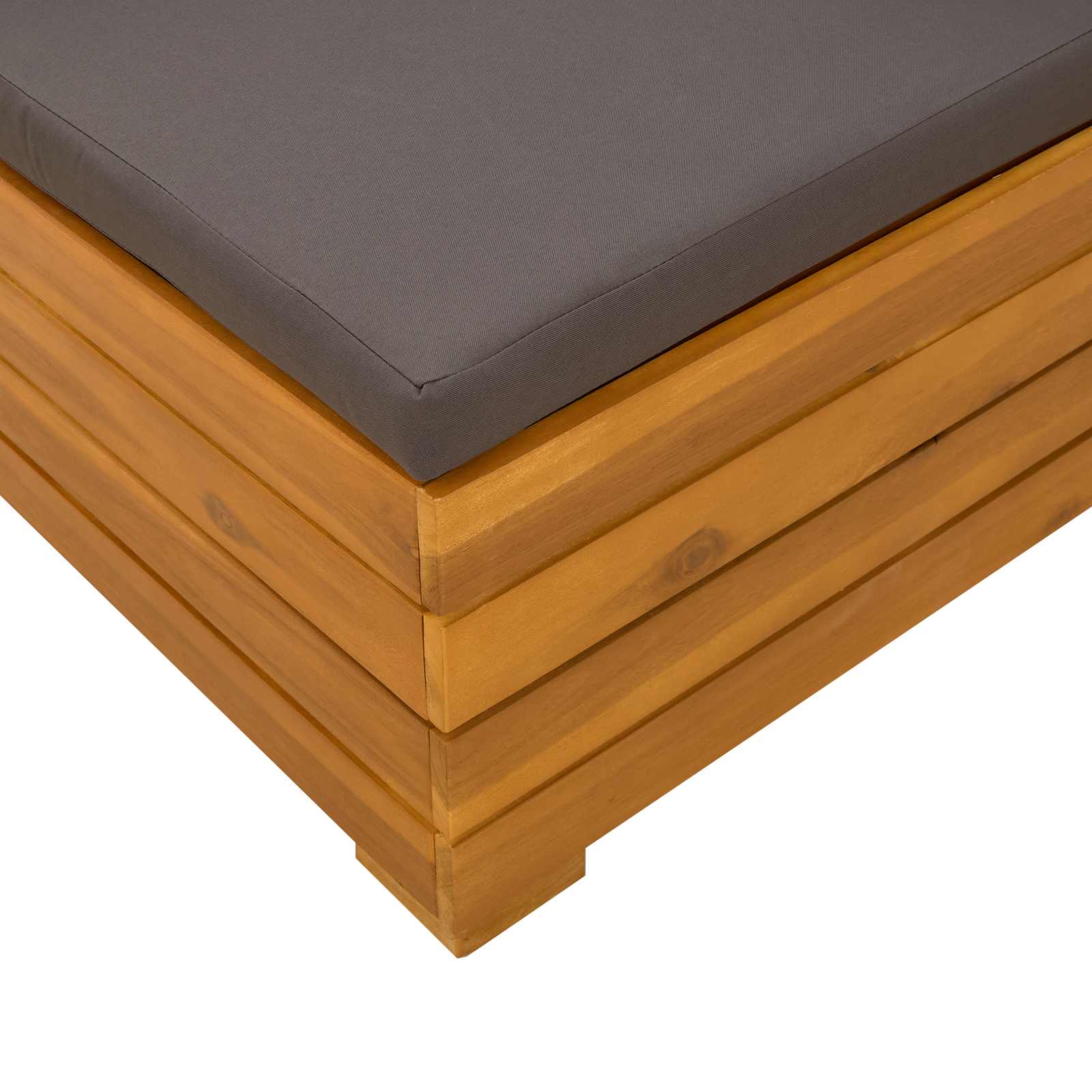 Garten-Lounge-Set mit Kissen 2 Stück Braun Massivholz Akazie