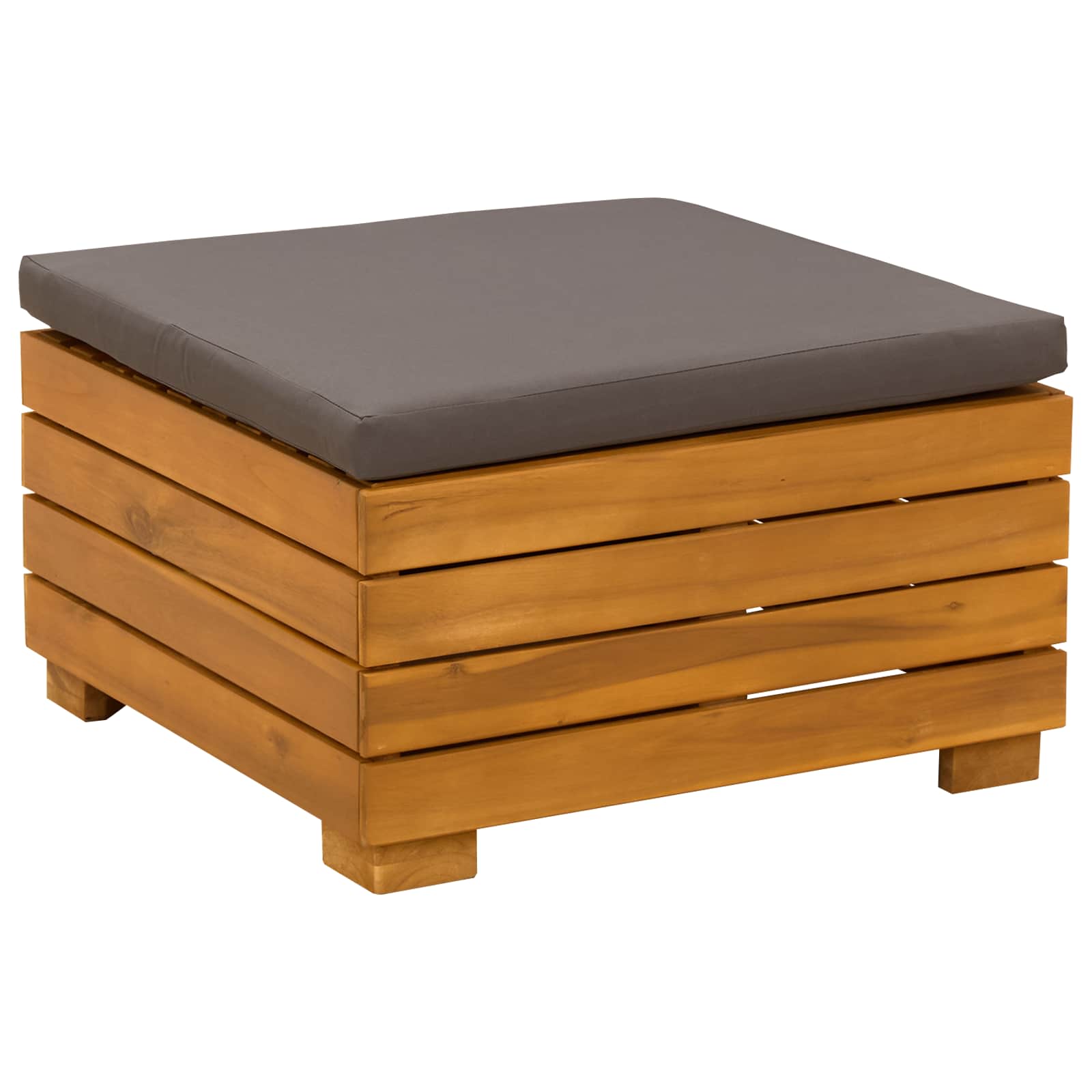 Garten-Lounge-Set mit Kissen 2 Stück Braun Massivholz Akazie