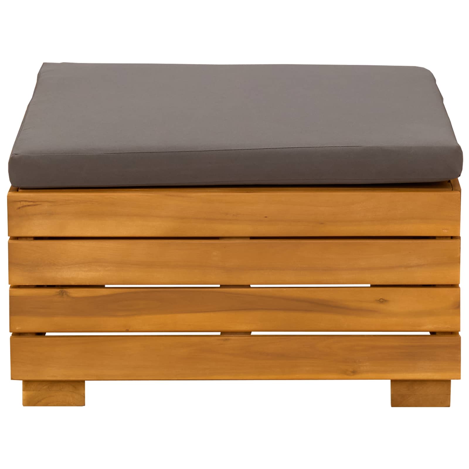 Garten-Lounge-Set mit Kissen 2 Stück Braun Massivholz Akazie