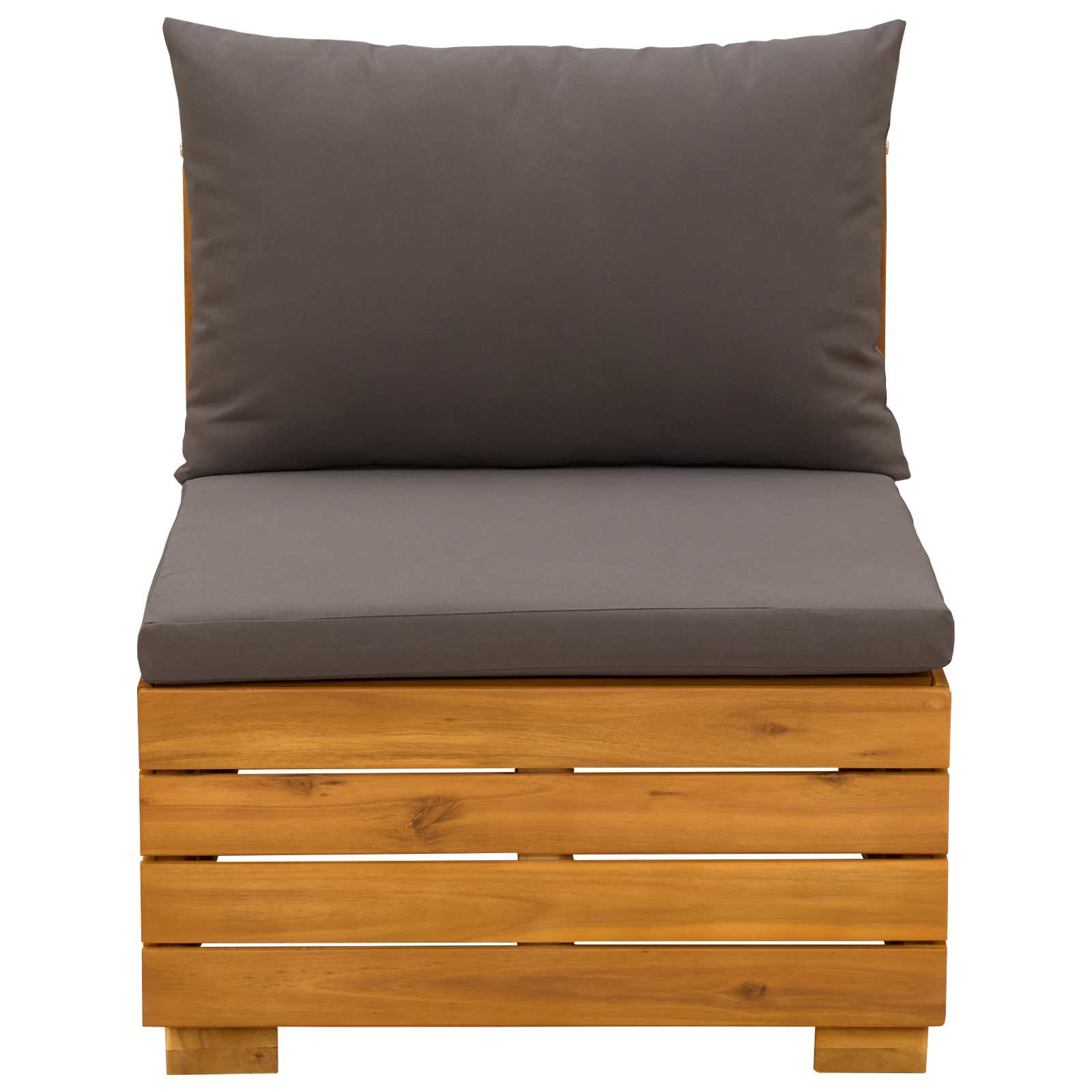 Garten-Lounge-Set mit Kissen 2 Stück Braun Massivholz Akazie