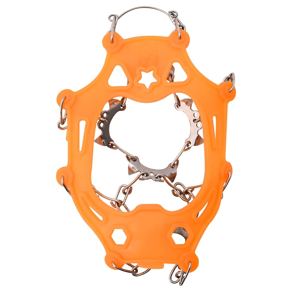 Eiskrallen für Schuhe mit 10 Spikes Orange S Edelstahl