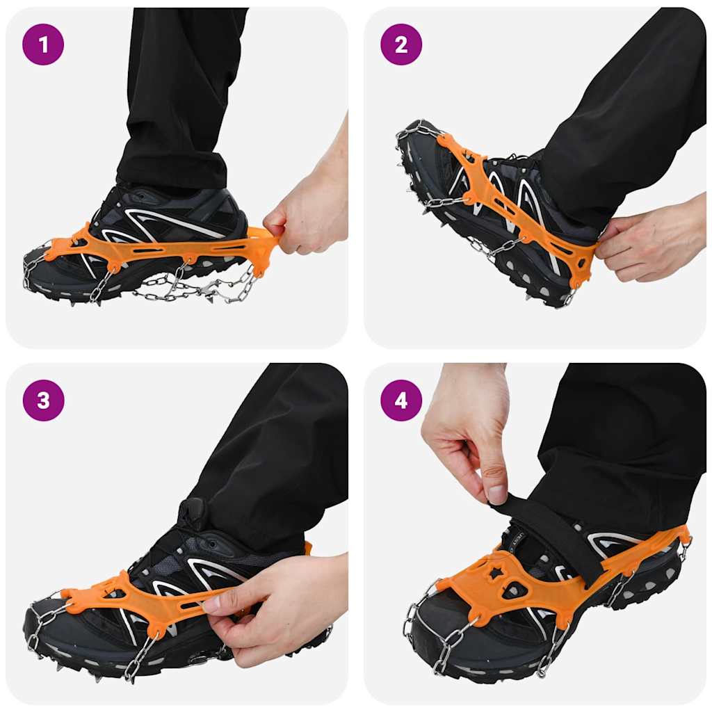 Eiskrallen für Schuhe Orange XL Edelstahl