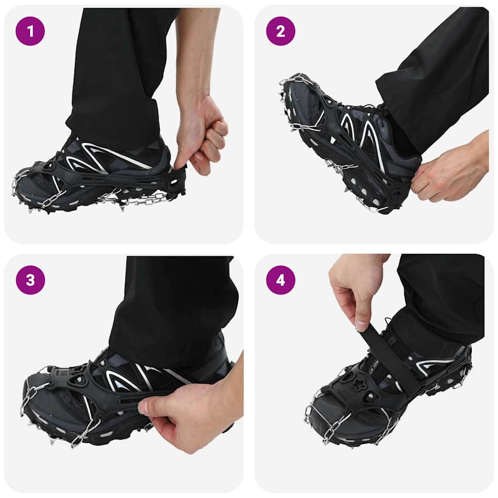 Eiskrallen für Schuhe Schwarz XL Edelstahl