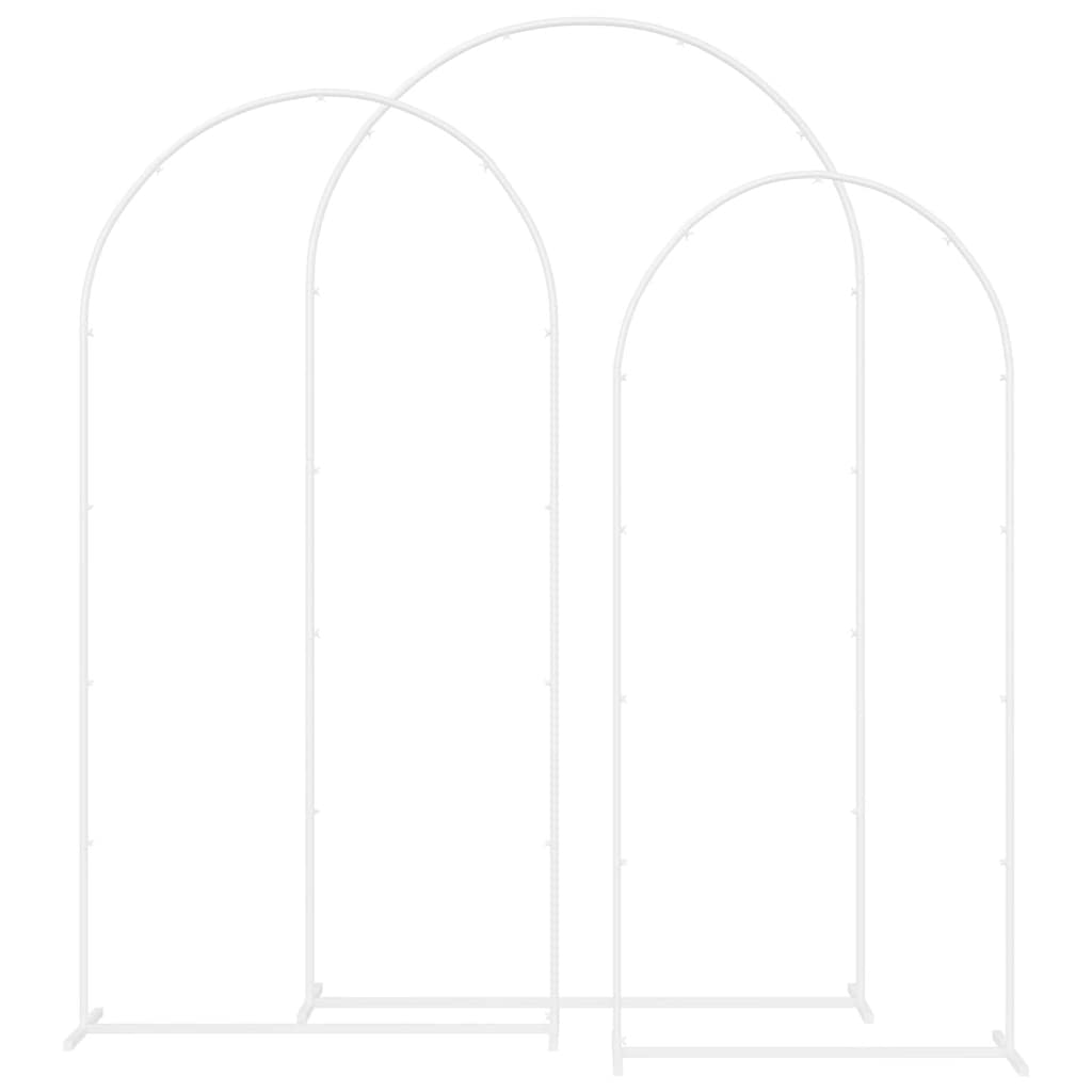 Hochzeitsbogen 3 Stk. Weiß 120 x 40 x 217 cm Stahl