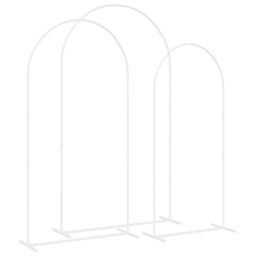Hochzeitsbogen 3 Stk. Weiß 120 x 40 x 217 cm Stahl