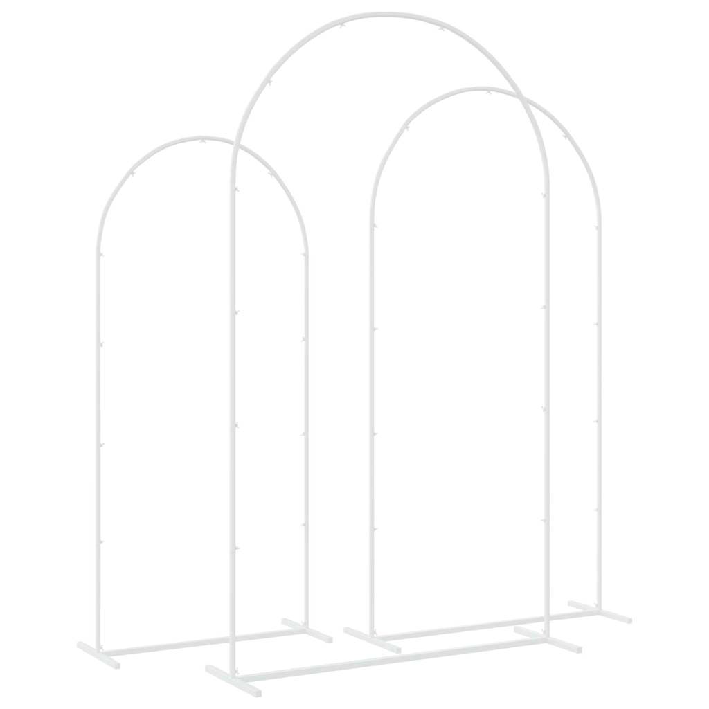 Hochzeitsbogen 3 stk. Weiß 120 x 40 x 217 cm Stahl
