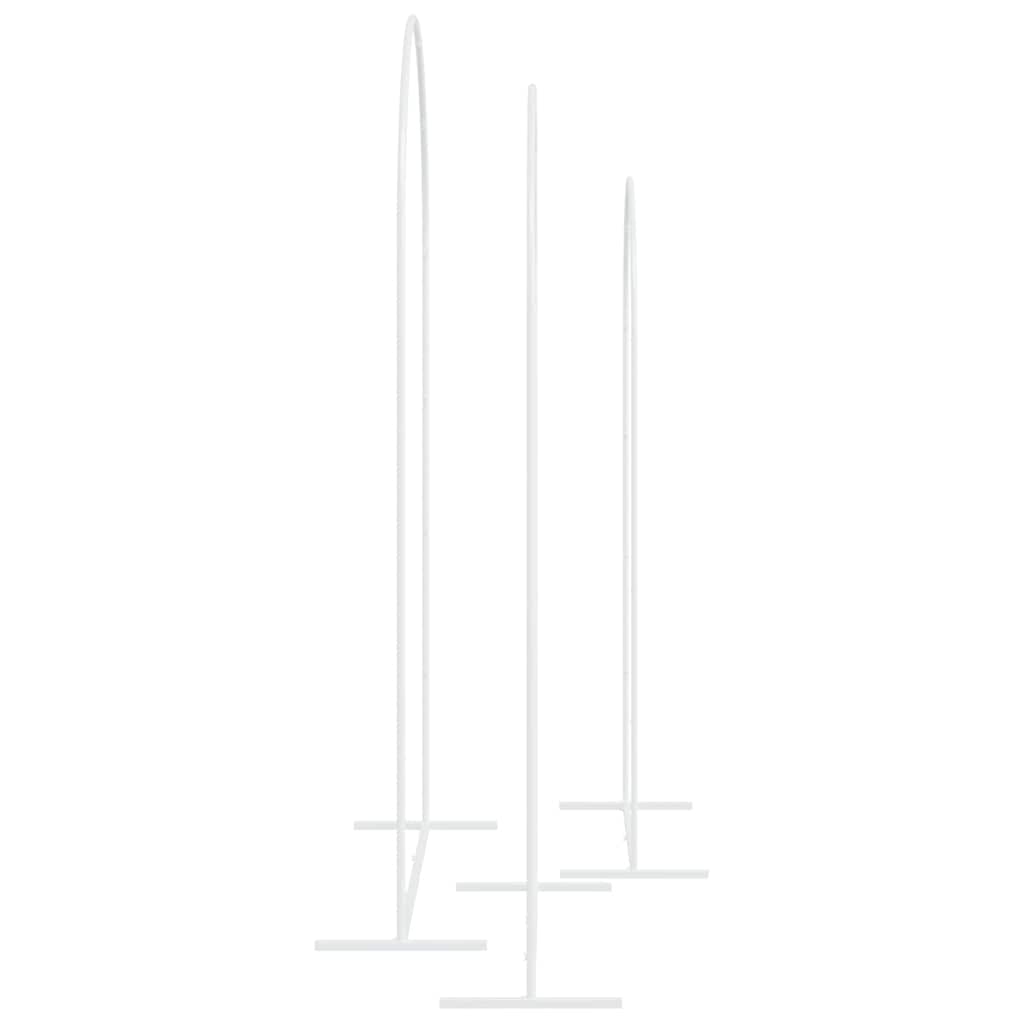 Hochzeitsbogen 3 Stk. Weiß 120 x 40 x 217 cm Stahl