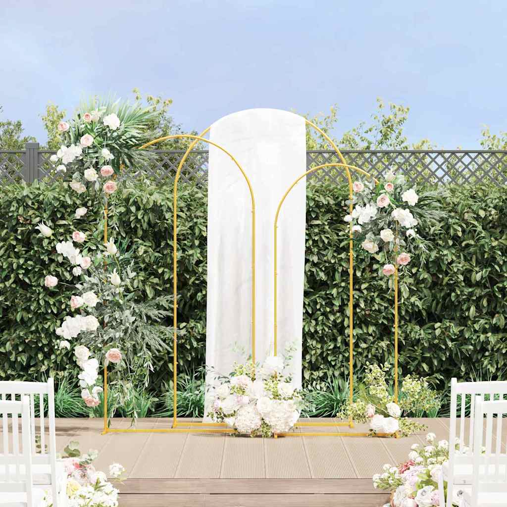 Hochzeitsbogen 3 Stk. Gold 120 x 40 x 217 cm Stahl