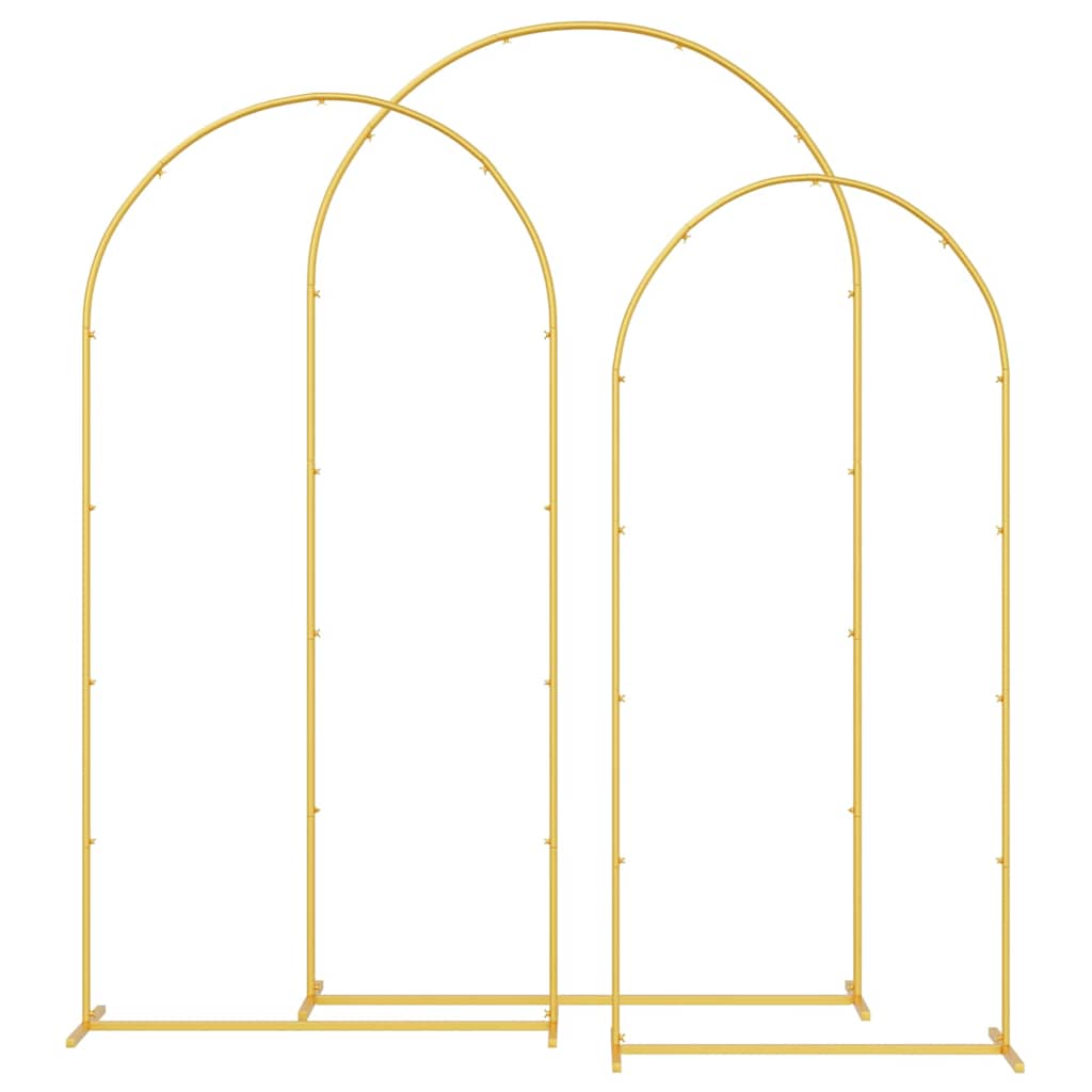 Hochzeitsbogen 3 Stk. Gold 120 x 40 x 217 cm Stahl