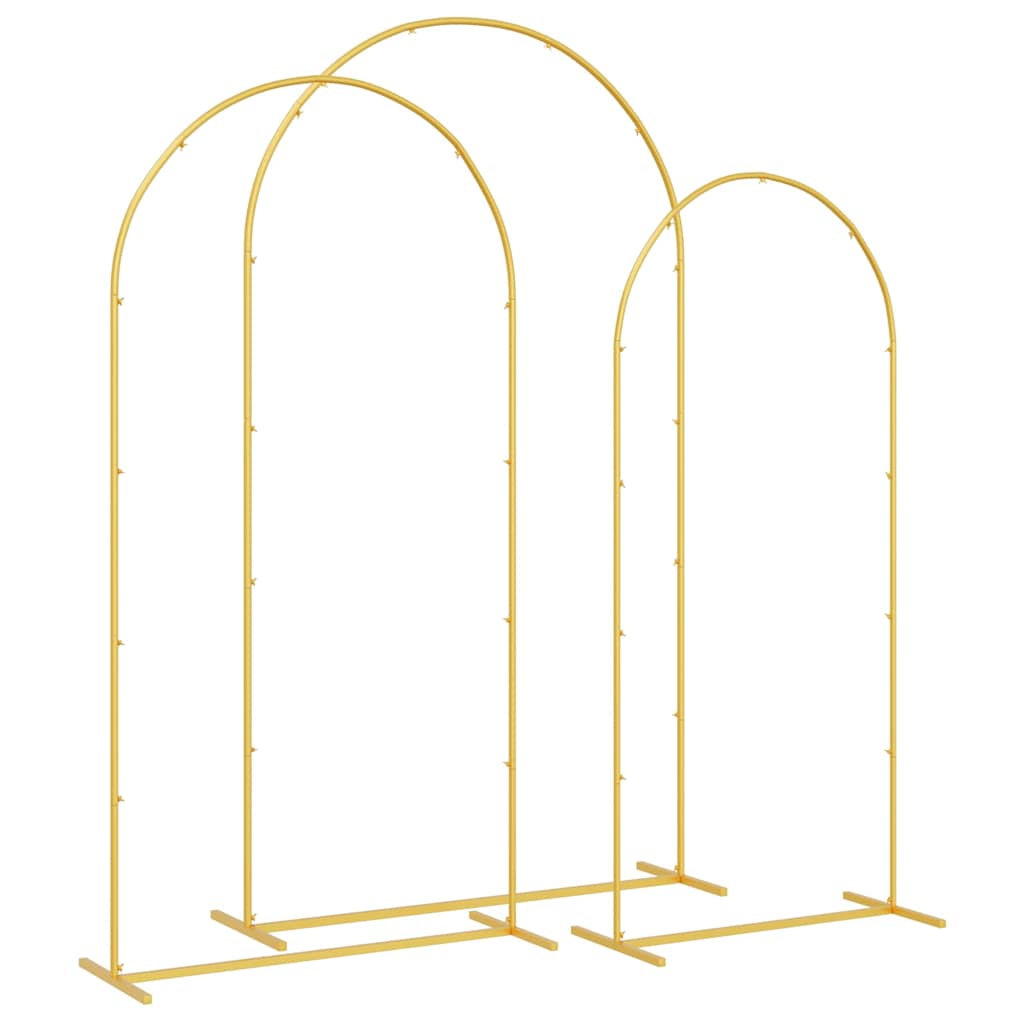 Hochzeitsbogen 3 Stk. Gold 120 x 40 x 217 cm Stahl