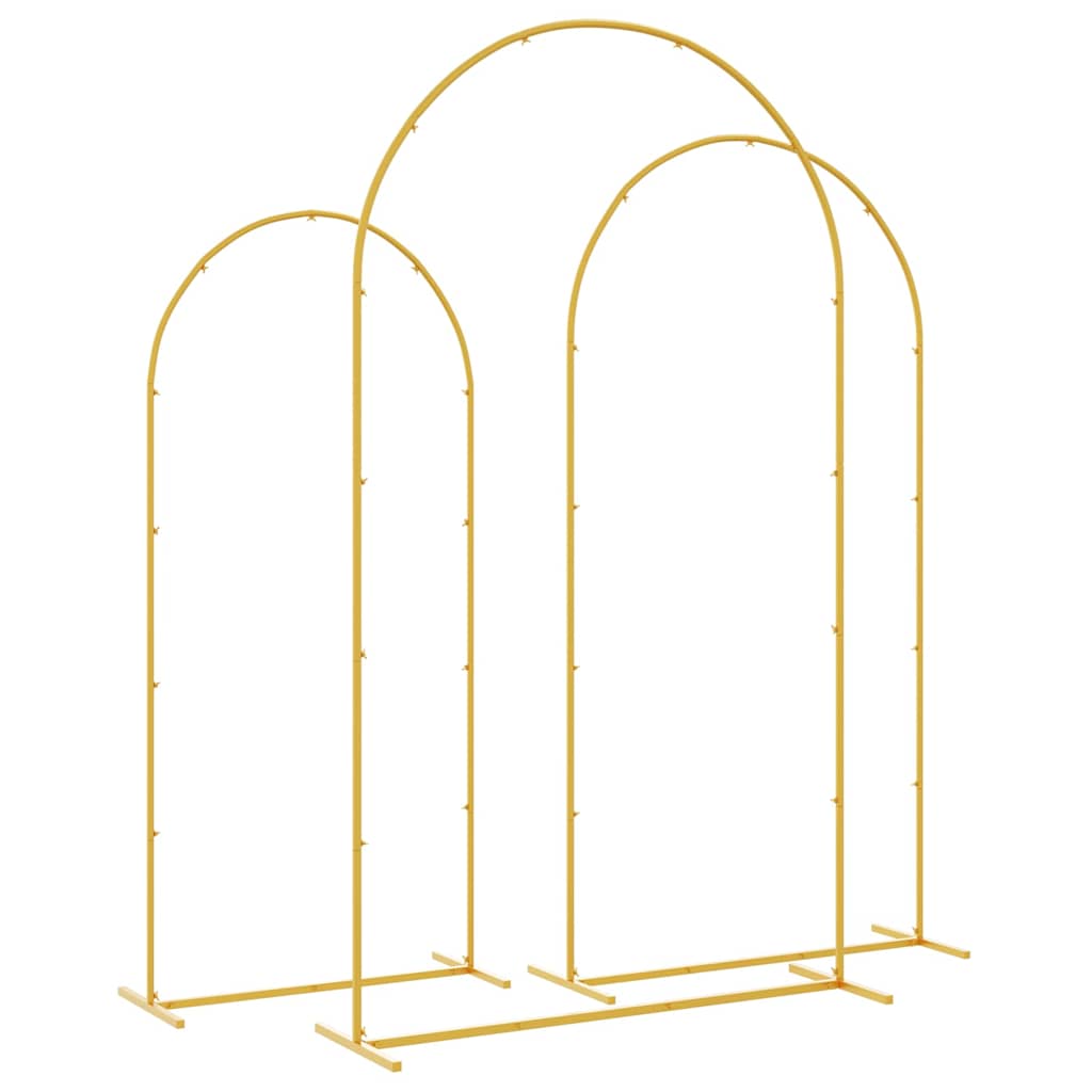 Hochzeitsbogen 3 Stk. Gold 120 x 40 x 217 cm Stahl