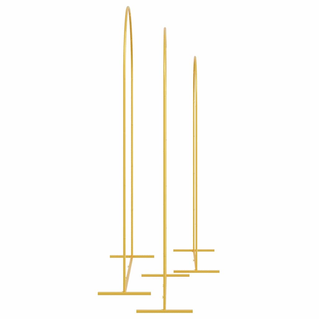 Hochzeitsbogen 3 Stk. Gold 120 x 40 x 217 cm Stahl