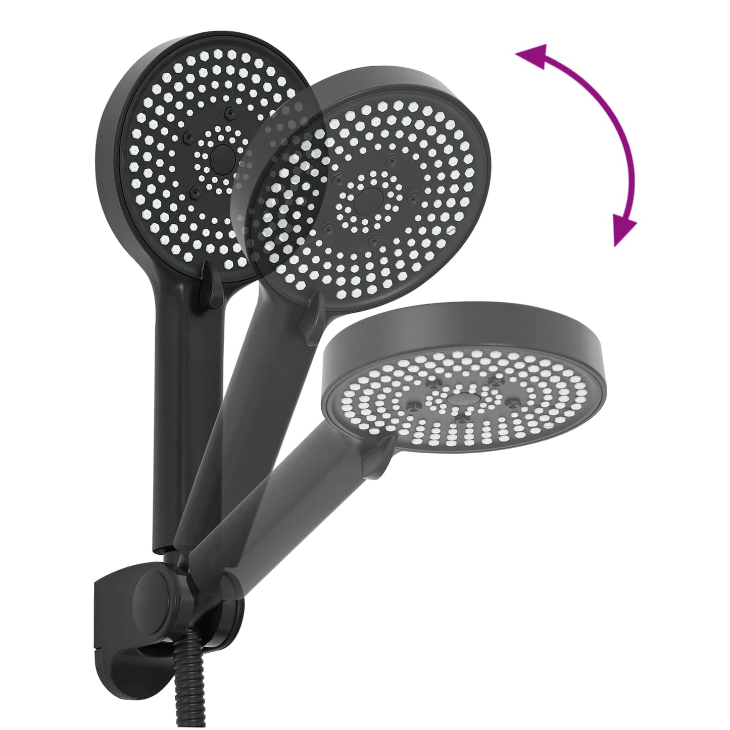 Duschkopfset Schwarz G 1/2 Zoll