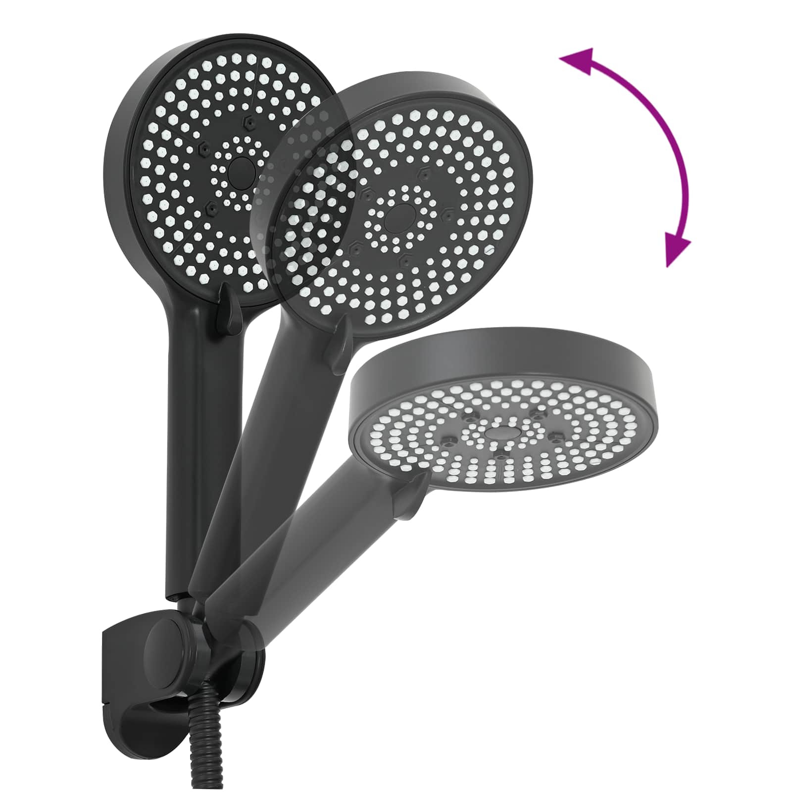 Duschkopfset Schwarz G 1/2 Zoll