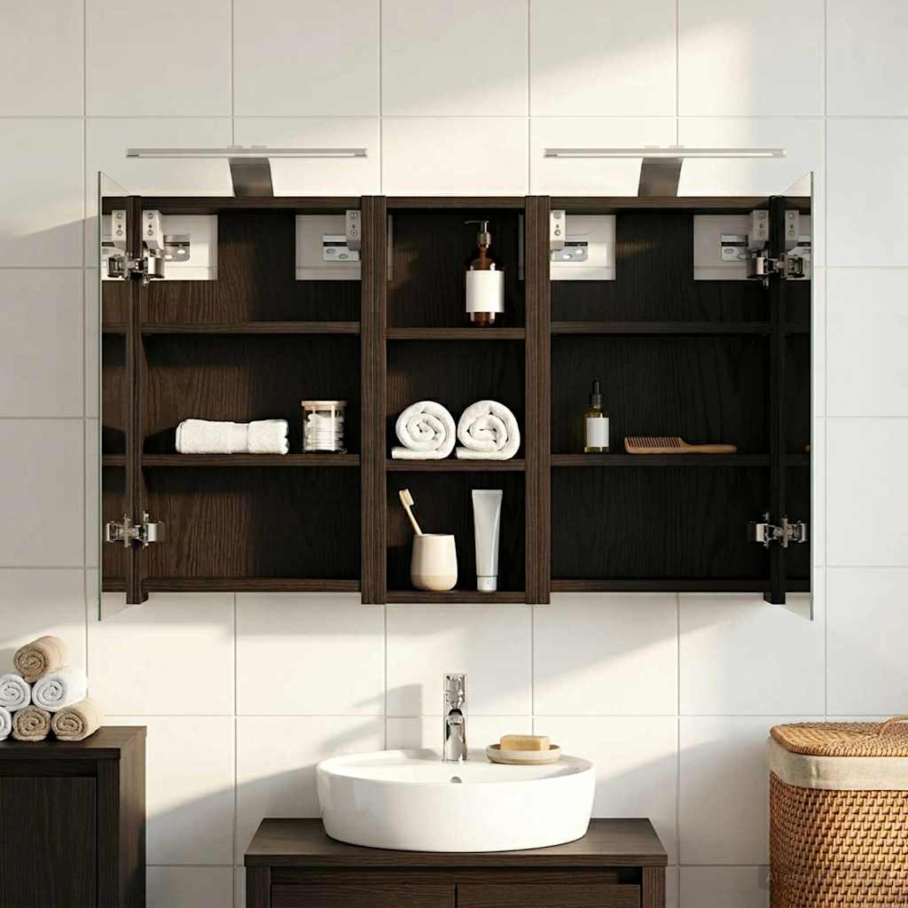 Badezimmerschrank-Set 3 stk. 80 x 10,5 x 50 cm Holzwerkstoff
