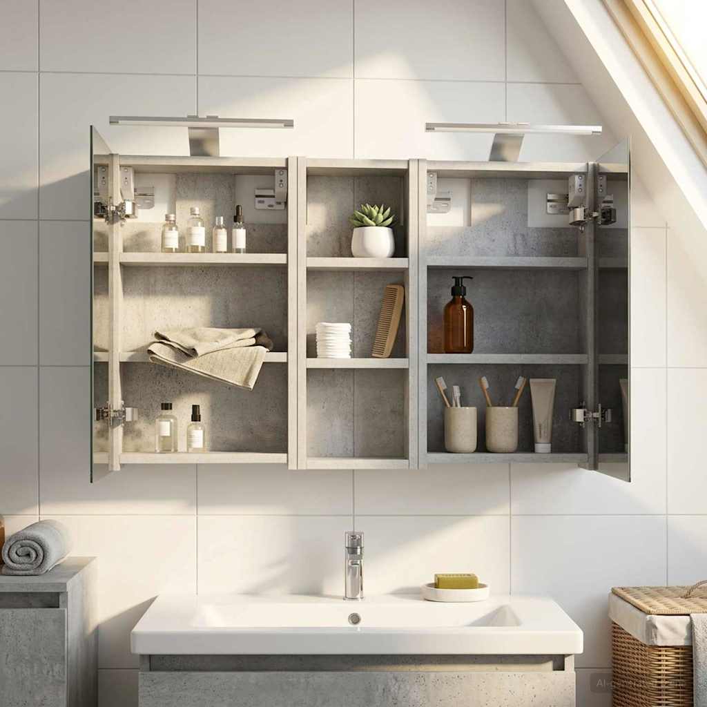Badezimmerschrank-Set 3 stk. 80 x 10,5 x 50 cm Holzwerkstoff