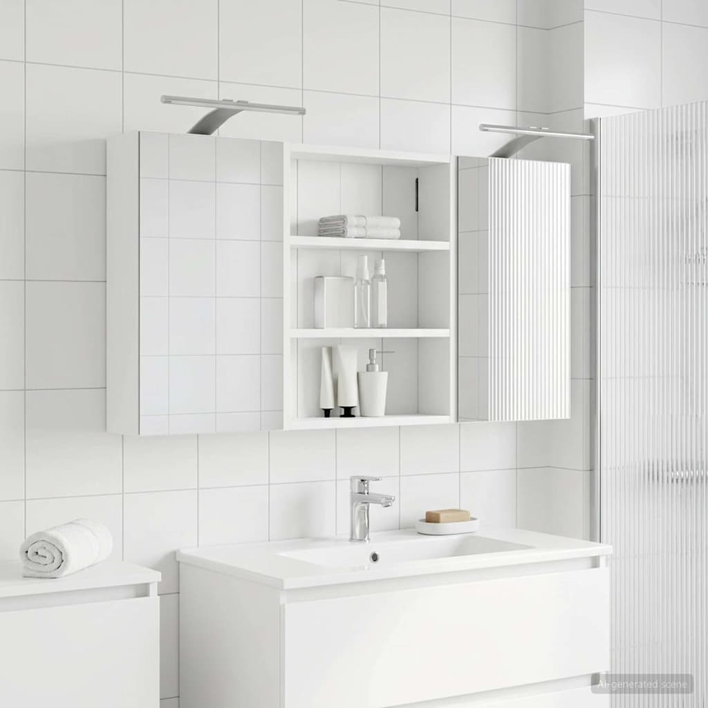 Badezimmerschrank-Set 3 stk. 100 x 10,5 x 50 cm Holzwerkstoff