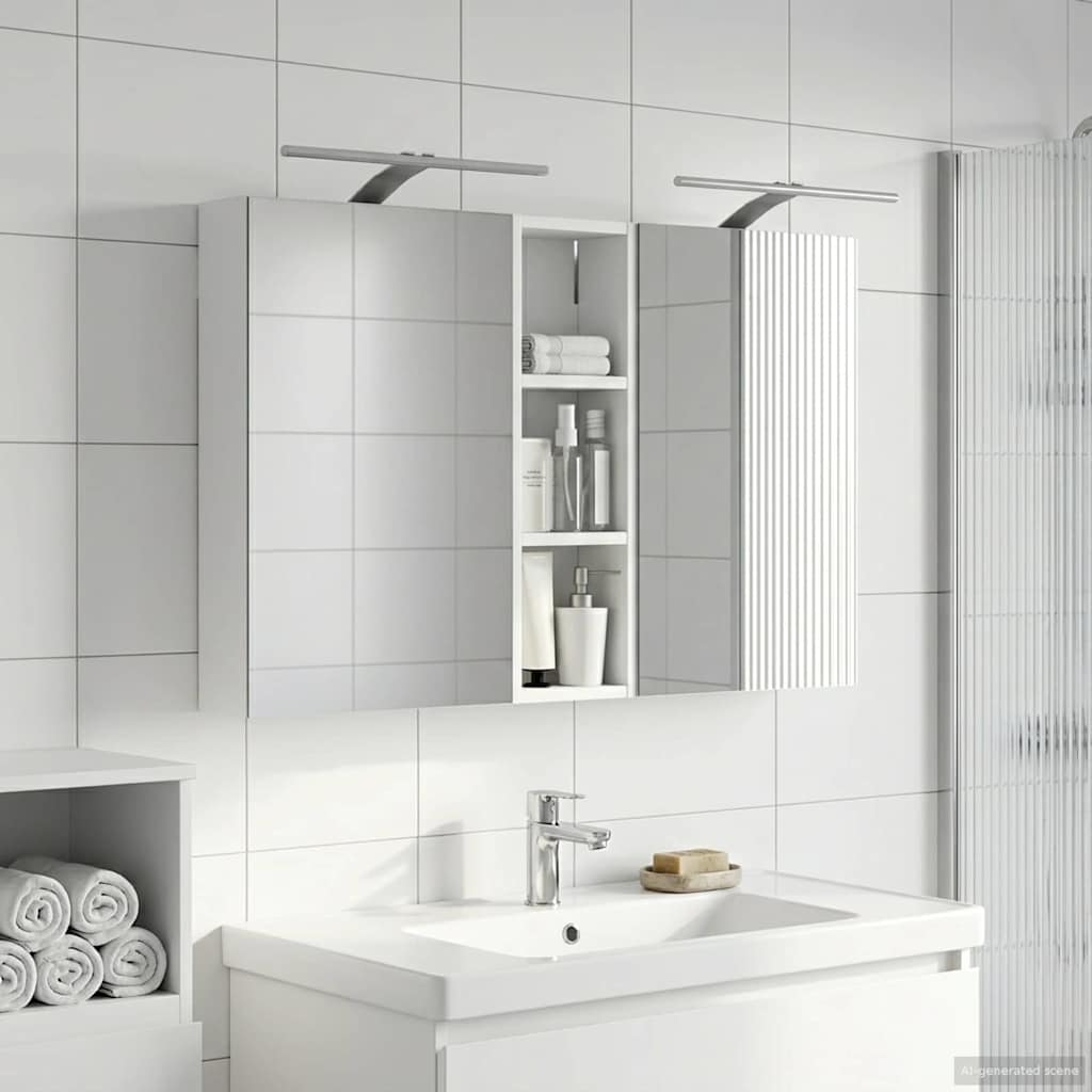 Badezimmerschrank-Set 3 stk. 100 x 10,5 x 60,5 cm Holzwerkstoff