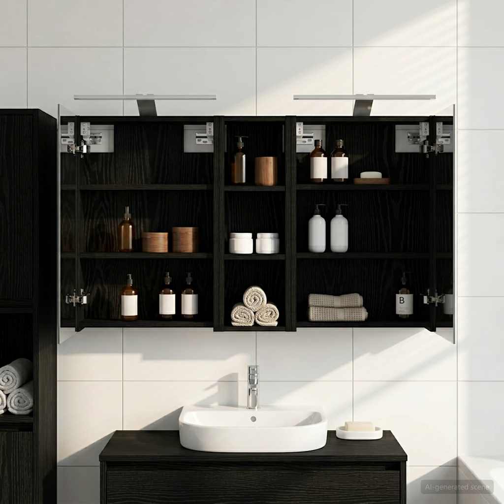 Badezimmerschrank-Set 3 stk. 100 x 10,5 x 60,5 cm Holzwerkstoff