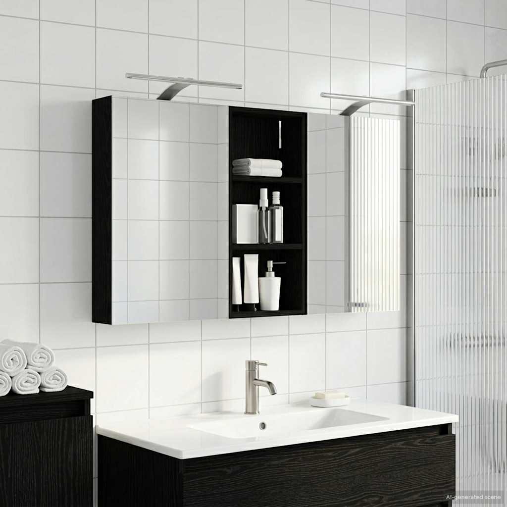Badezimmerschrank-Set 3 stk. 110 x 10,5 x 60,5 cm Holzwerkstoff