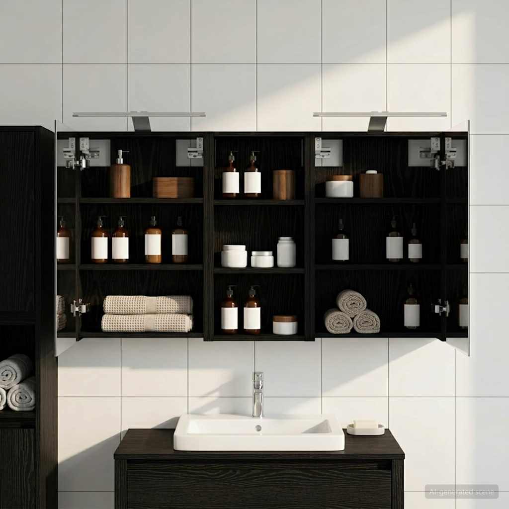 Badezimmerschrank-Set 3 stk. 110 x 10,5 x 60,5 cm Holzwerkstoff