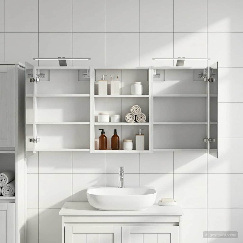 Badezimmerschrank-Set 3 stk. 120 x 10,5 x 60,5 cm Holzwerkstoff