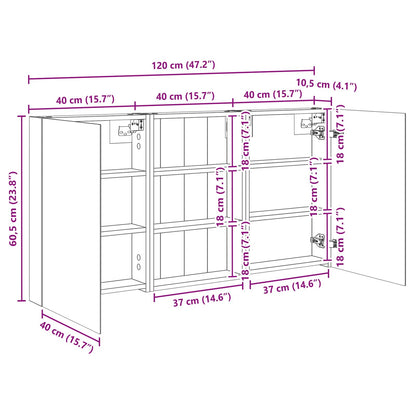 Badezimmerschrank-Set 3 stk. 120 x 10,5 x 60,5 cm Holzwerkstoff
