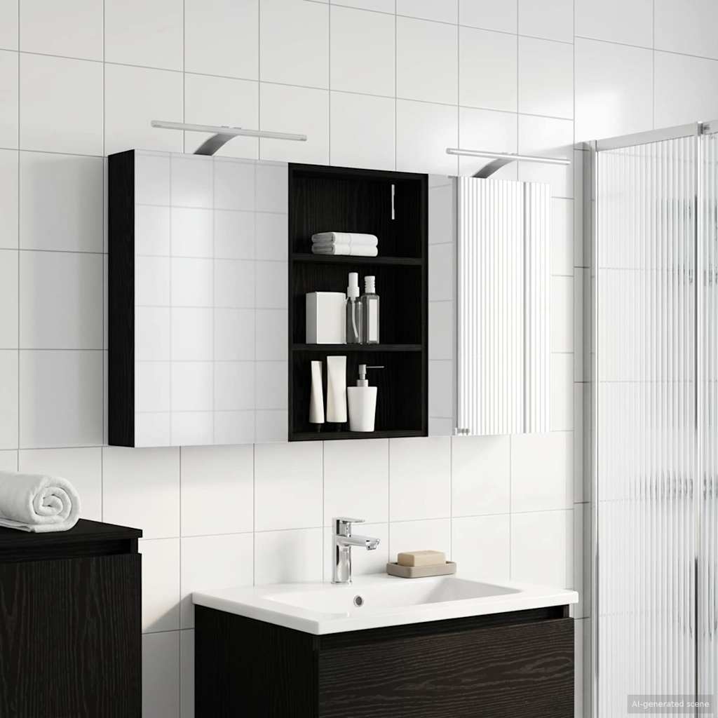 Badezimmerschrank-Set 3 stk. 120 x 10,5 x 60,5 cm Holzwerkstoff
