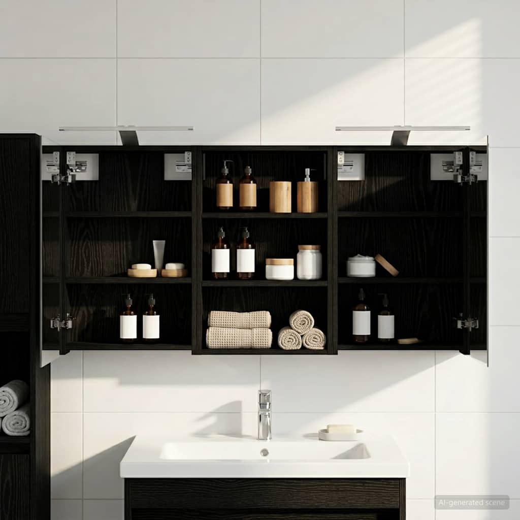 Badezimmerschrank-Set 3 stk. 120 x 10,5 x 60,5 cm Holzwerkstoff