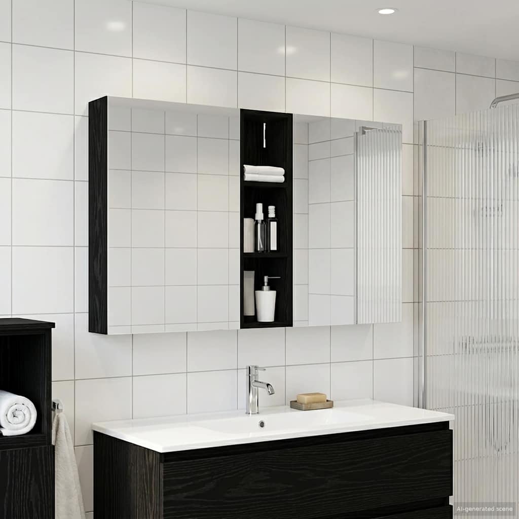 Badezimmerschrank-Set 3 stk. 120 x 14,5 x 70 cm Holzwerkstoff
