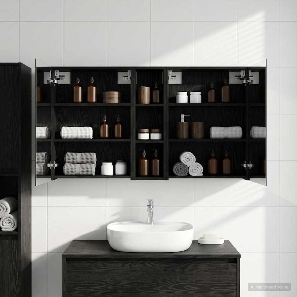Badezimmerschrank-Set 3 stk. 120 x 14,5 x 70 cm Holzwerkstoff