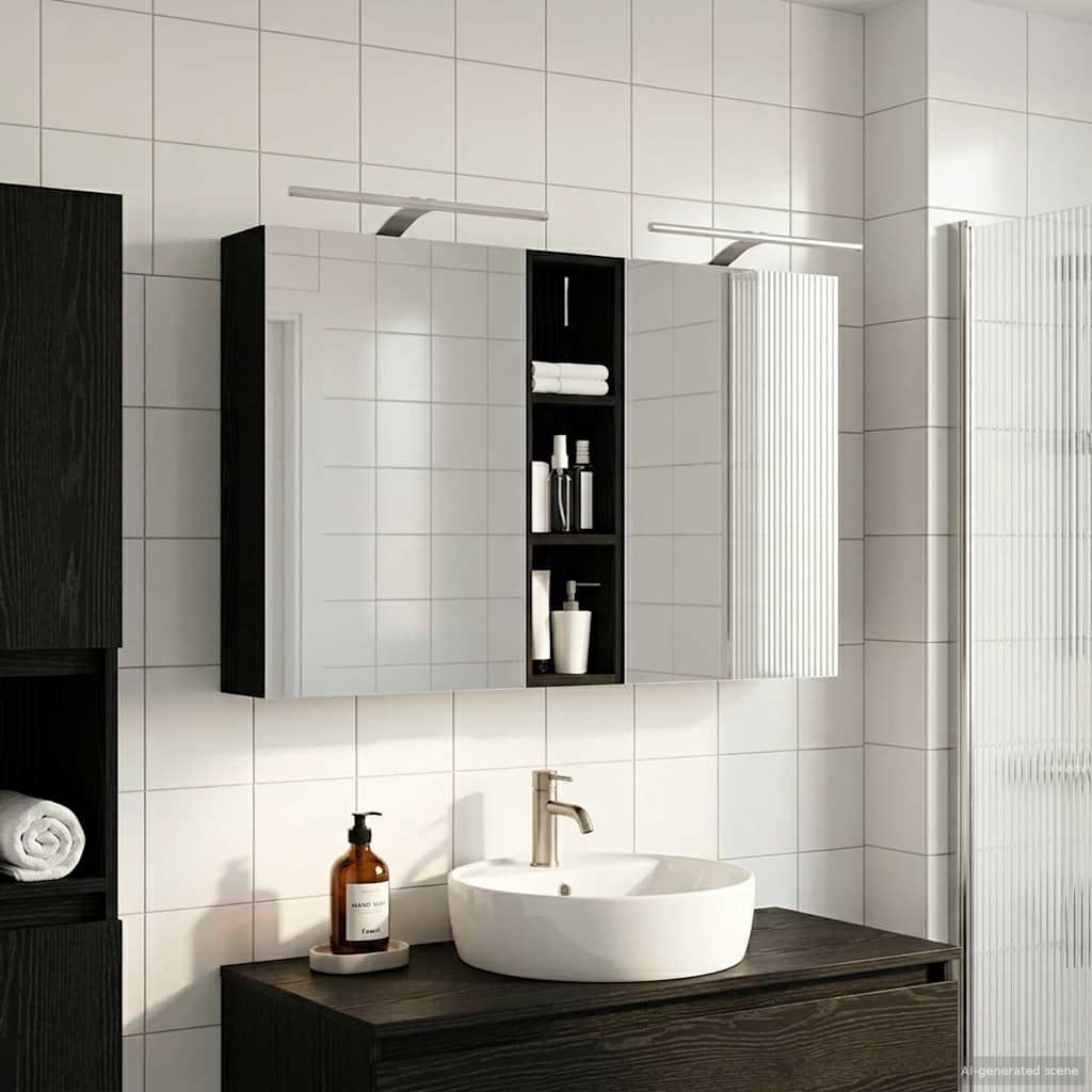 Badezimmerschrank-Set 3 stk. 120 x 14,5 x 70 cm Holzwerkstoff