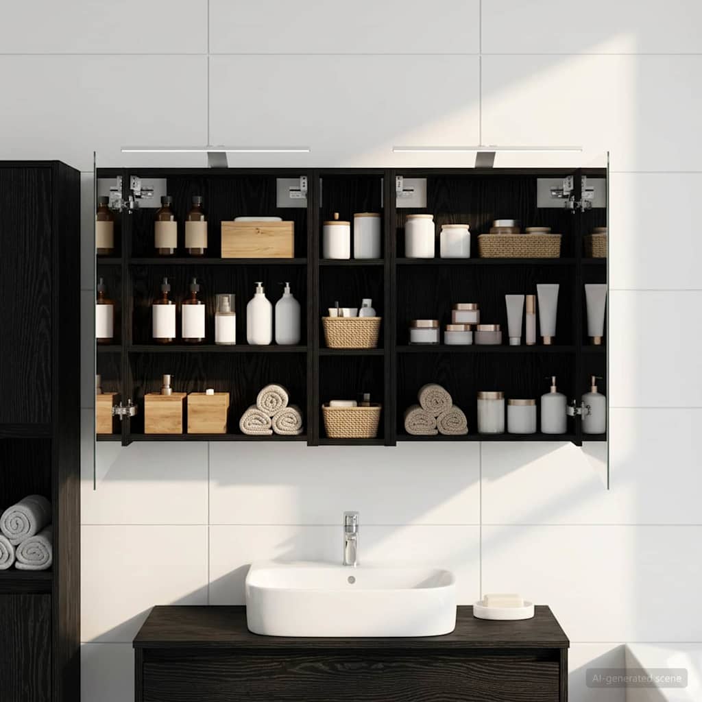Badezimmerschrank-Set 3 stk. 120 x 14,5 x 70 cm Holzwerkstoff