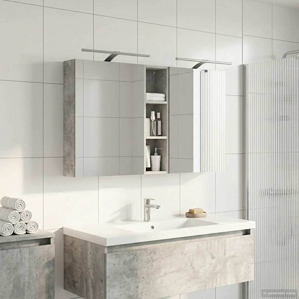 Badezimmerschrank-Set 3 stk. 120 x 14,5 x 70 cm Holzwerkstoff