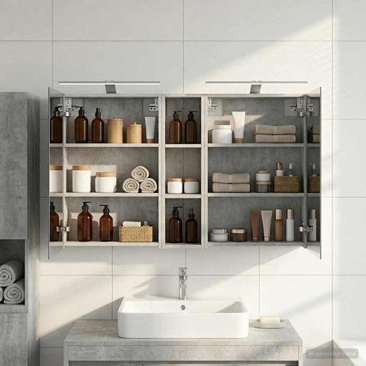 Badezimmerschrank-Set 3 stk. 120 x 14,5 x 70 cm Holzwerkstoff