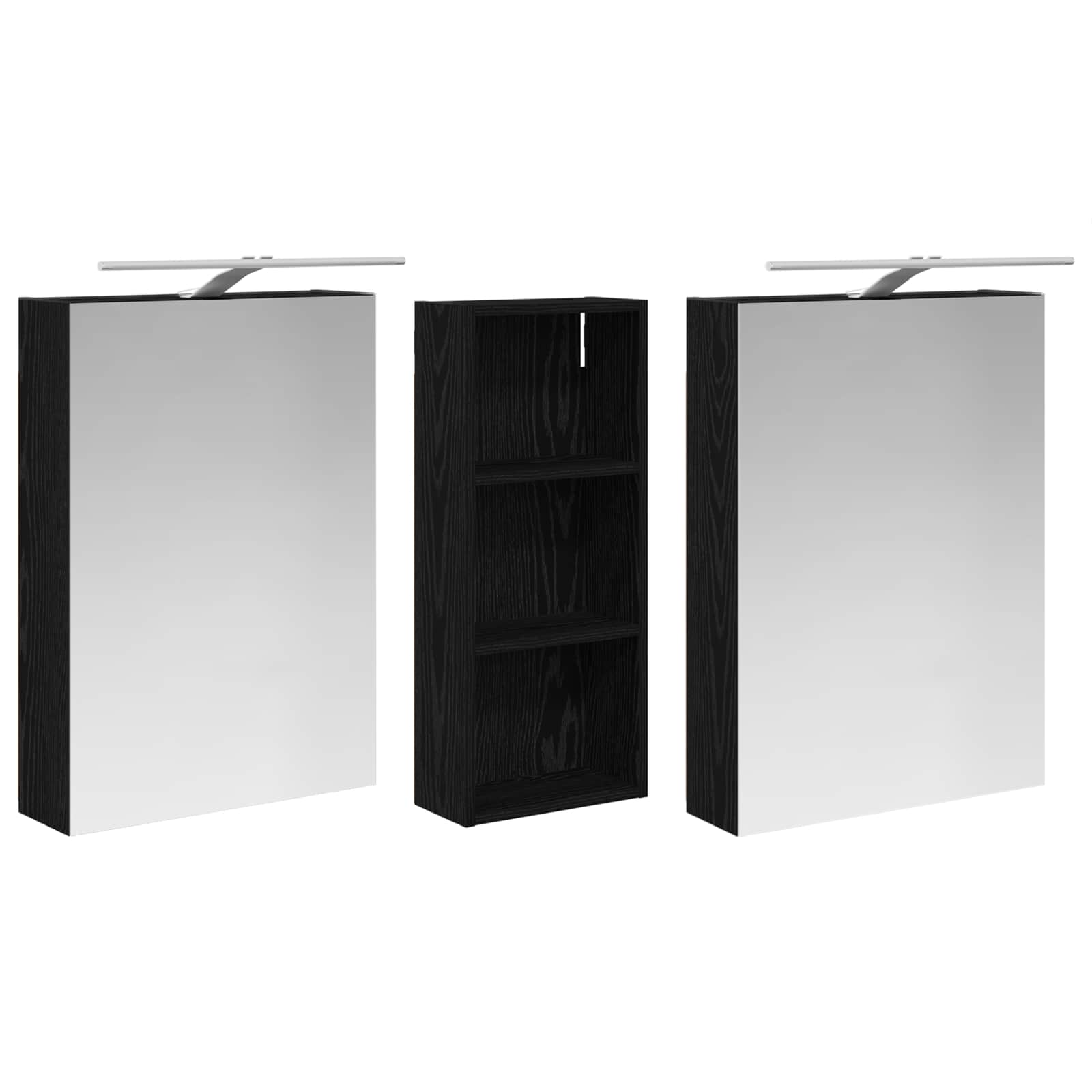 Badezimmerschrank-Set 3 stk. 130 x 14,5 x 70 cm Holzwerkstoff