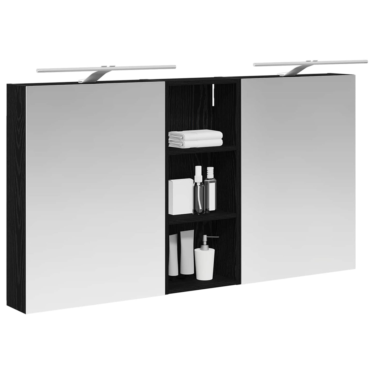 Badezimmerschrank-Set 3 stk. 130 x 14,5 x 70 cm Holzwerkstoff