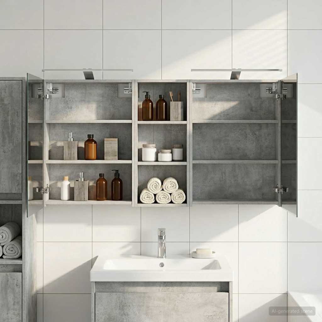 Badezimmerschrank-Set 3 stk. 130 x 14,5 x 70 cm Holzwerkstoff