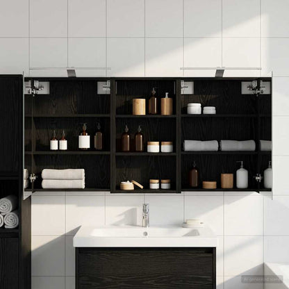 Badezimmerschrank-Set 3 stk. 140 x 14,5 x 70 cm Holzwerkstoff