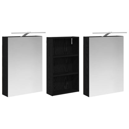 Badezimmerschrank-Set 3 stk. 140 x 14,5 x 70 cm Holzwerkstoff