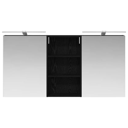 Badezimmerschrank-Set 3 stk. 140 x 14,5 x 70 cm Holzwerkstoff