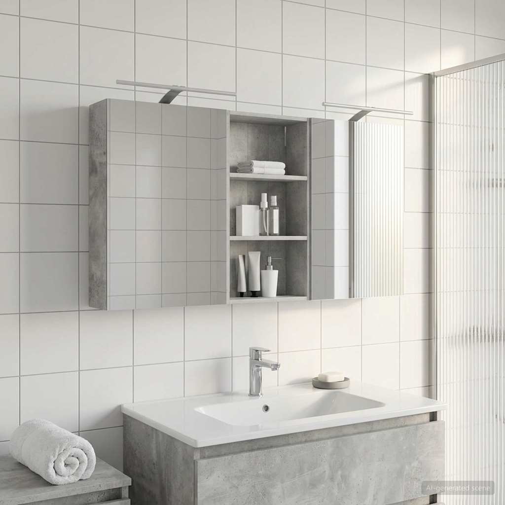 Badezimmerschrank-Set 3 stk. 140 x 14,5 x 70 cm Holzwerkstoff
