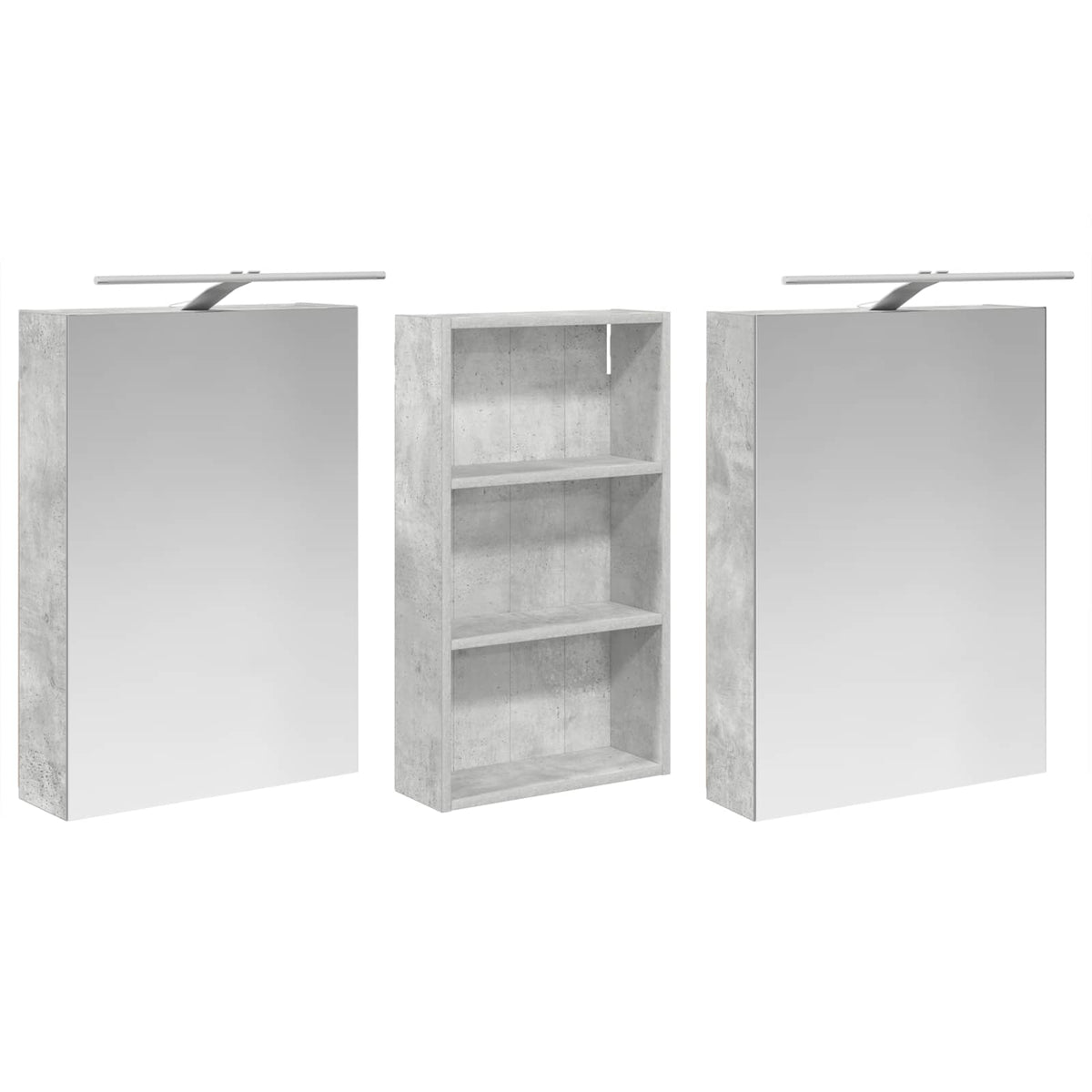 Badezimmerschrank-Set 3 stk. 140 x 14,5 x 70 cm Holzwerkstoff