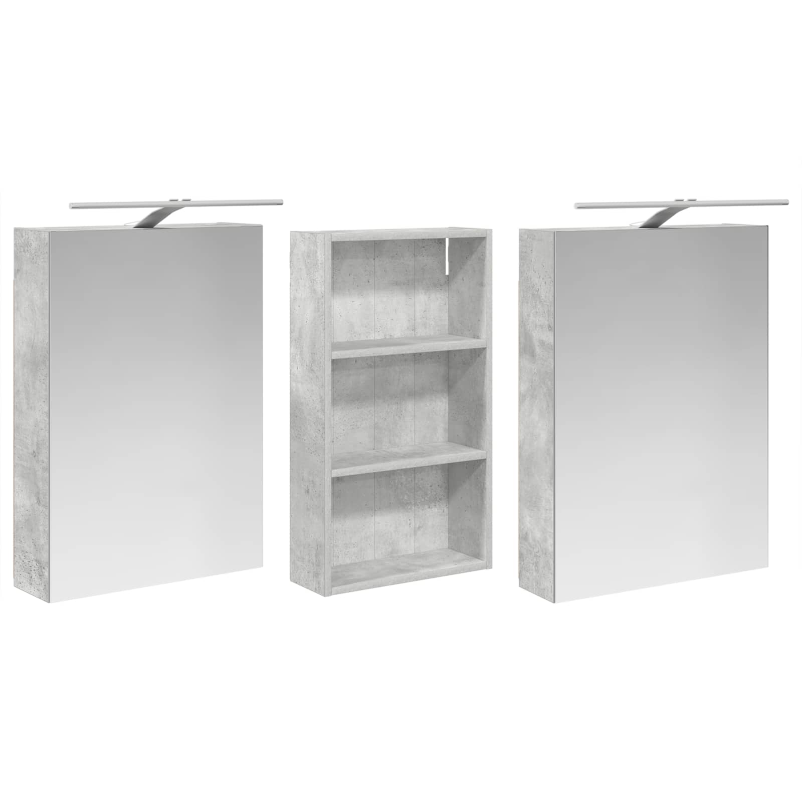 Badezimmerschrank-Set 3 stk. 140 x 14,5 x 70 cm Holzwerkstoff