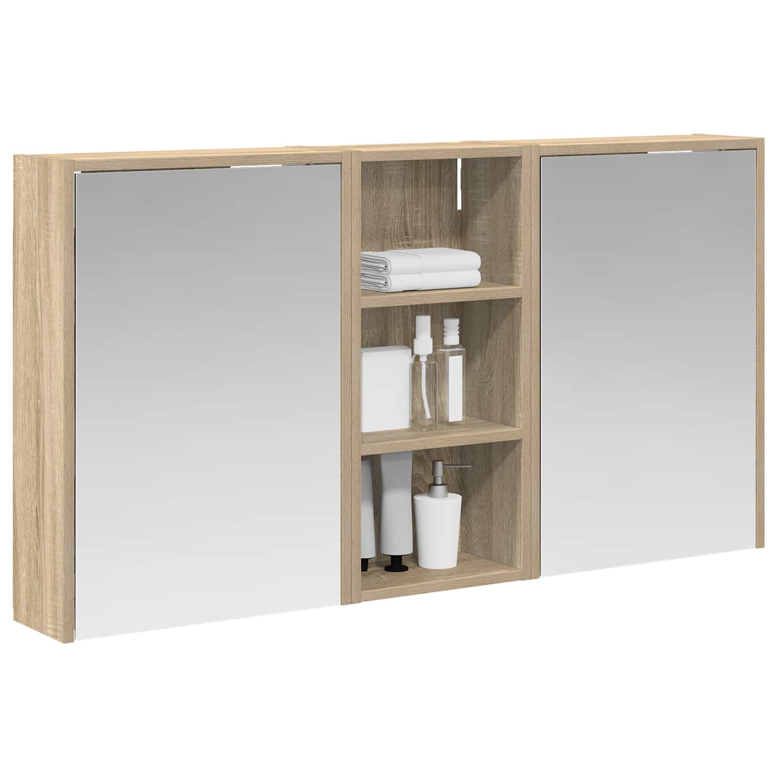 Badezimmerschrank-Set 3 Stk. 116 x 16 x 62,5 cm Holzwerkstoff