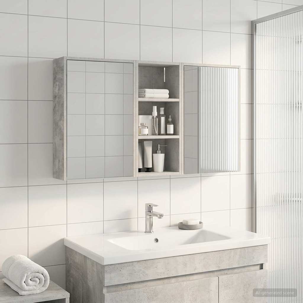 Badezimmerschrank-Set 3 stk. 116 x 16 x 62,5 cm Holzwerkstoff